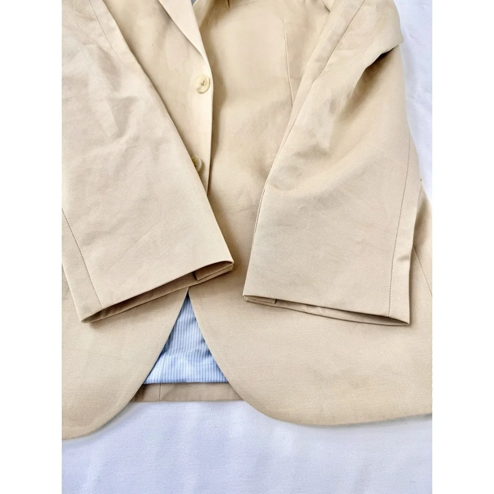 Banana Republic Tailored Fit Tan Blazer Jacket men's 42 R Linen Cotton Rush